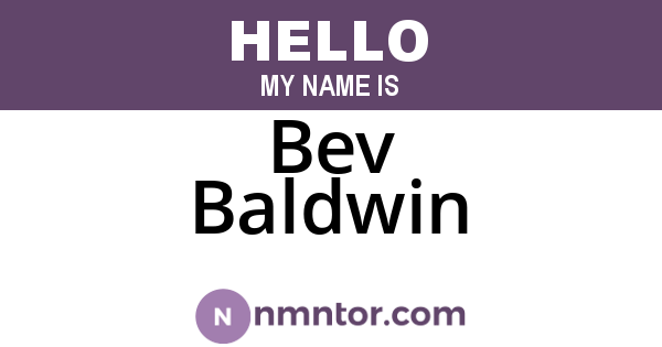Bev Baldwin