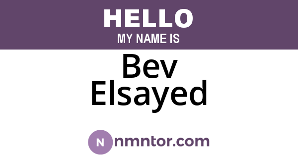 Bev Elsayed
