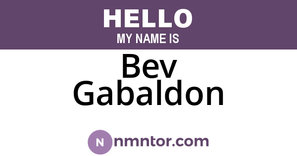 Bev Gabaldon