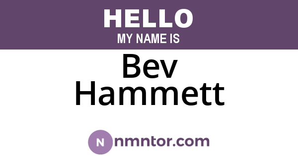 Bev Hammett