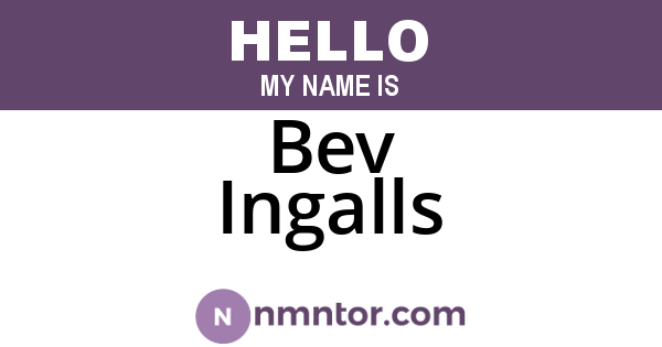 Bev Ingalls