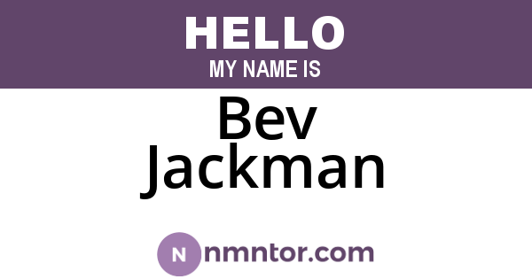 Bev Jackman