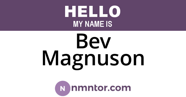 Bev Magnuson