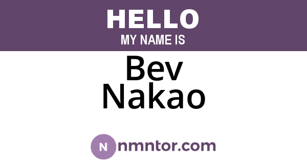Bev Nakao