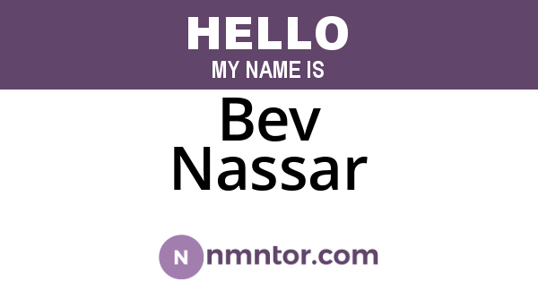 Bev Nassar