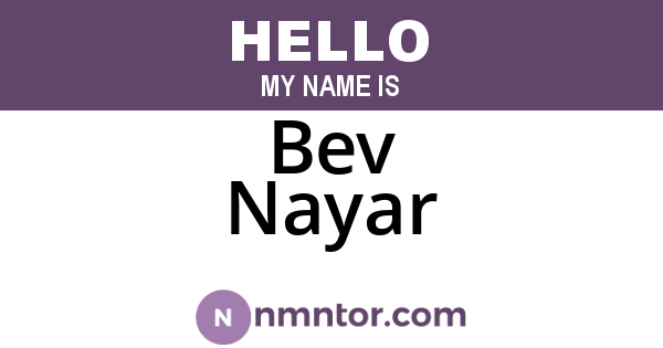 Bev Nayar