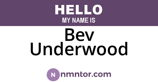 Bev Underwood