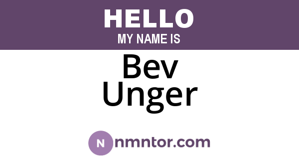 Bev Unger