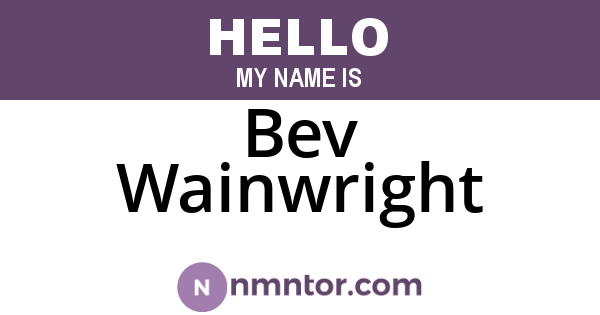 Bev Wainwright