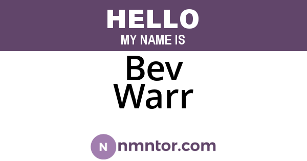 Bev Warr