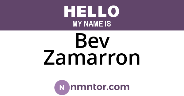 Bev Zamarron