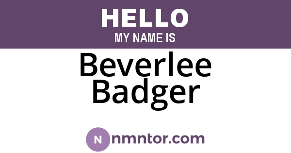 Beverlee Badger