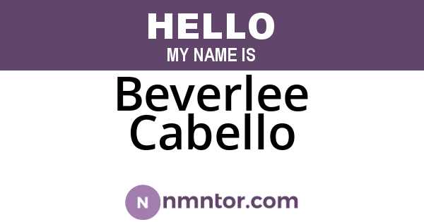Beverlee Cabello