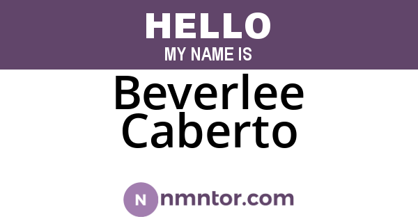 Beverlee Caberto