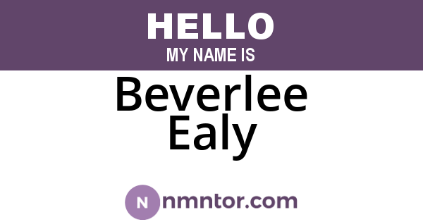 Beverlee Ealy
