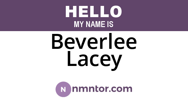 Beverlee Lacey
