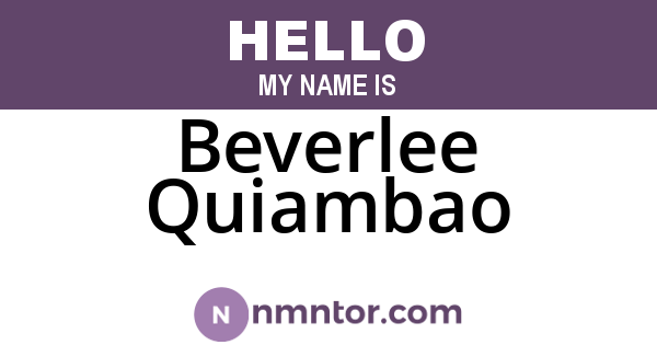 Beverlee Quiambao