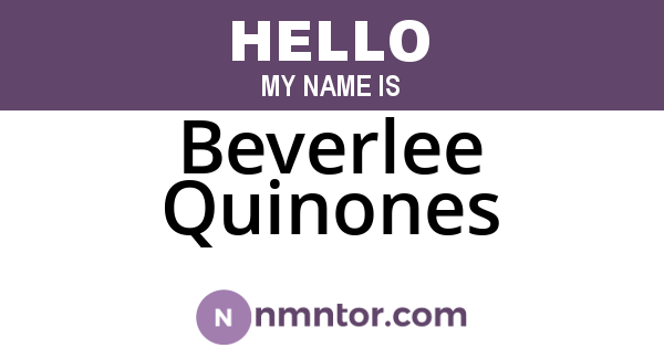 Beverlee Quinones