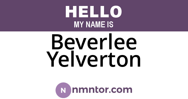 Beverlee Yelverton