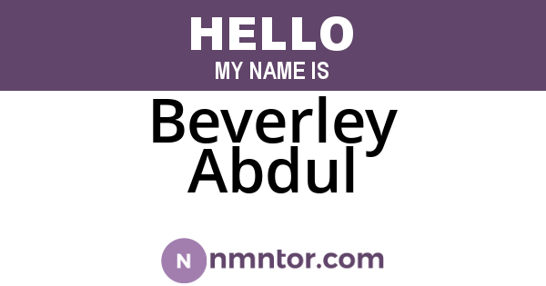 Beverley Abdul