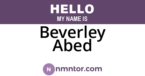 Beverley Abed