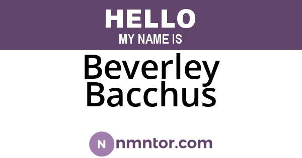 Beverley Bacchus