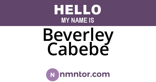Beverley Cabebe