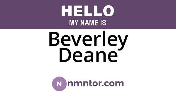 Beverley Deane