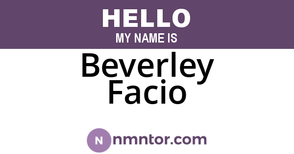 Beverley Facio