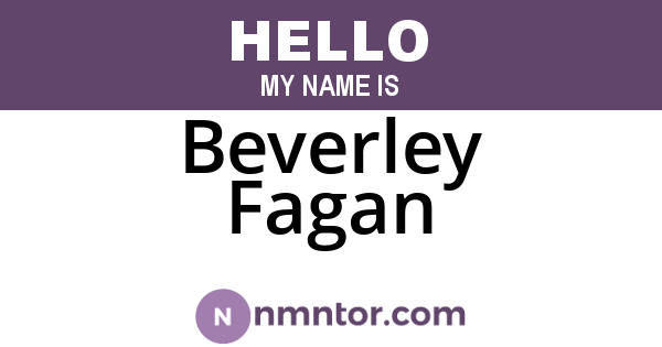 Beverley Fagan
