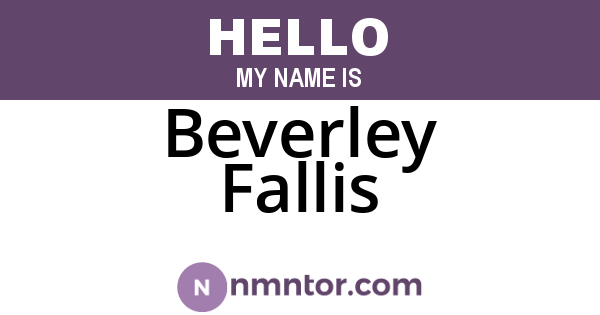 Beverley Fallis