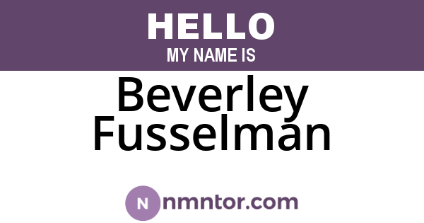 Beverley Fusselman