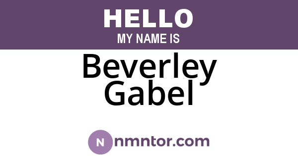 Beverley Gabel