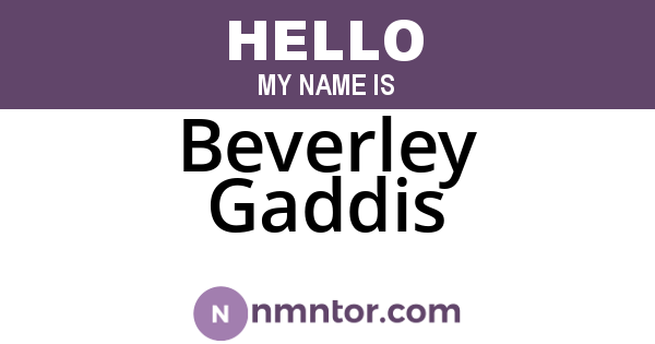 Beverley Gaddis