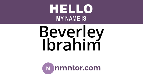 Beverley Ibrahim