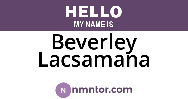 Beverley Lacsamana