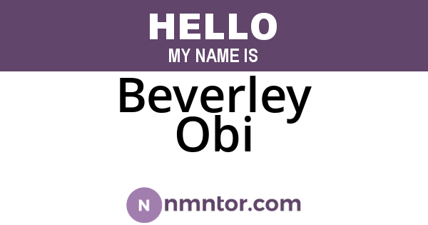 Beverley Obi
