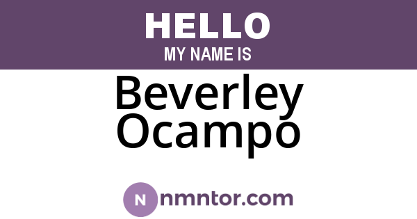 Beverley Ocampo