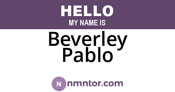 Beverley Pablo