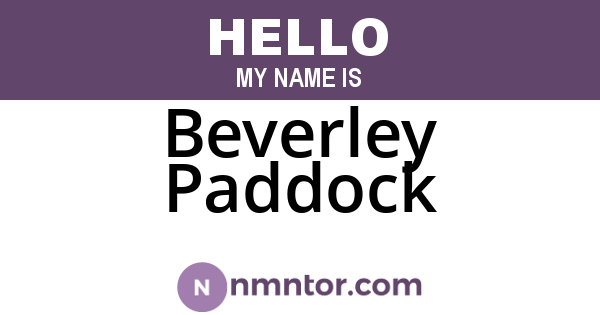 Beverley Paddock