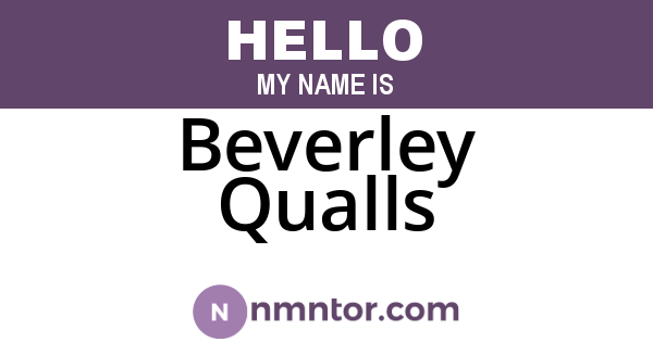 Beverley Qualls