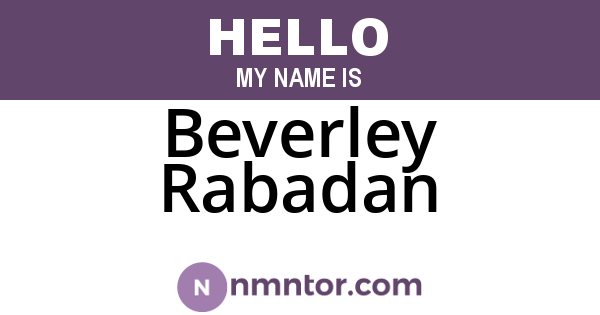 Beverley Rabadan