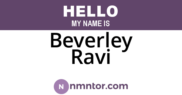 Beverley Ravi