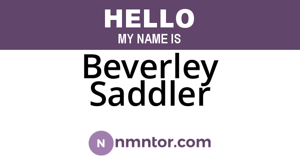 Beverley Saddler