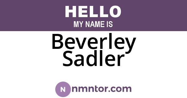 Beverley Sadler