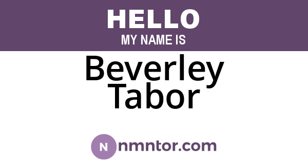 Beverley Tabor