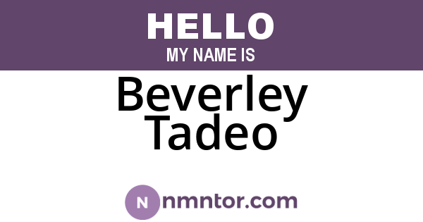 Beverley Tadeo