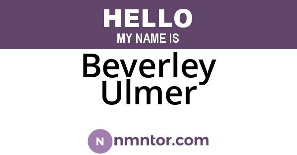 Beverley Ulmer
