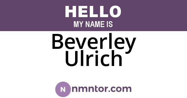Beverley Ulrich