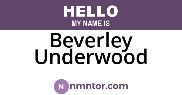 Beverley Underwood